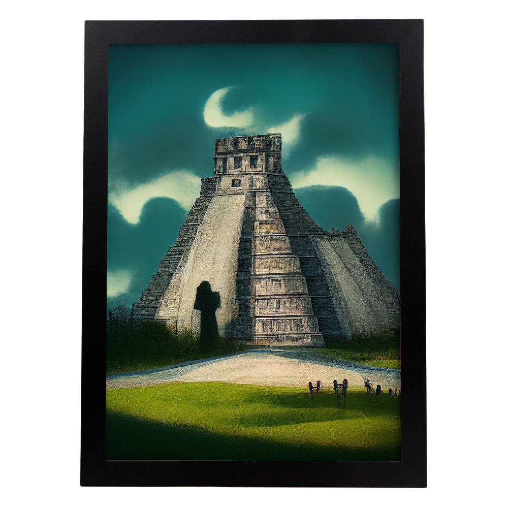 nacnic Lámina Nacnic de Chichen Itza al Estilo Gótico y Oscuro para Decoración de Interiores