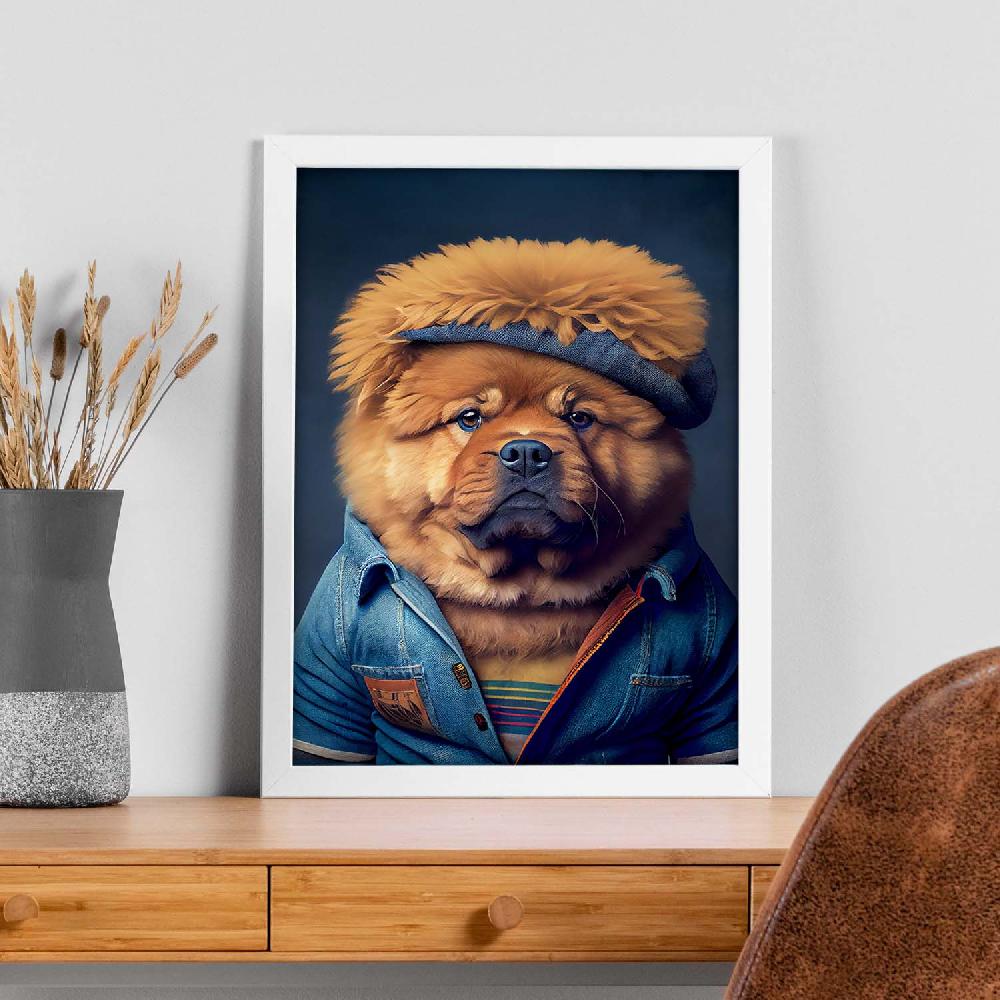 Nacnic Lamina Nacnic De Chow Chow Vestido Con Ropa Humana