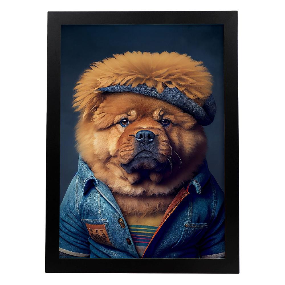 nacnic Lamina Nacnic de Chow Chow Vestido con Ropa Humana