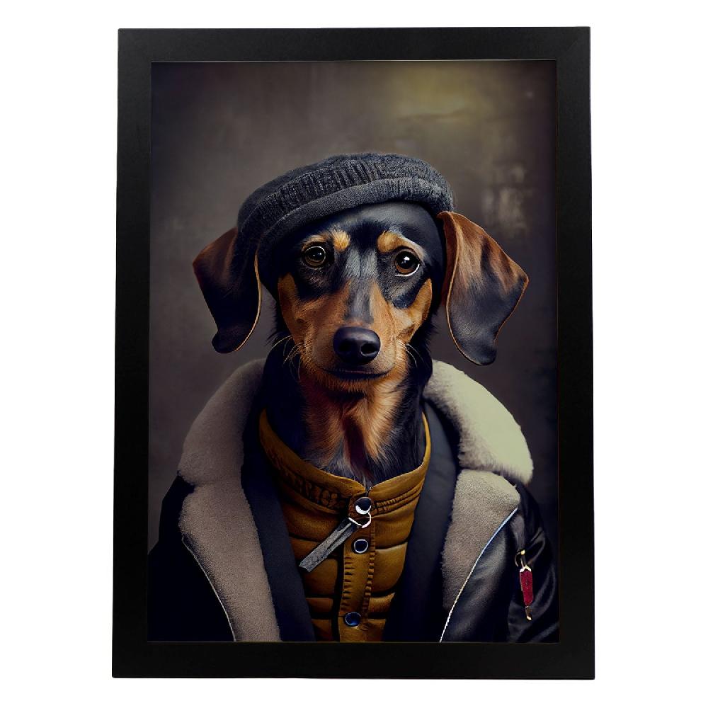 nacnic Lámina Nacnic de Dachshund Dependiente en Fotografía a Color
