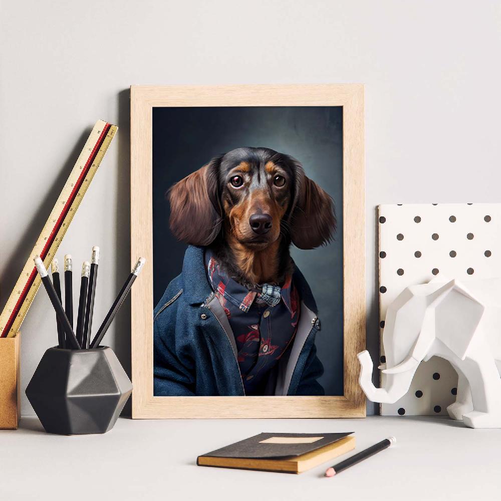 Nacnic Lámina Nacnic De Dachshund Paciente En Fotografía A Todo Color