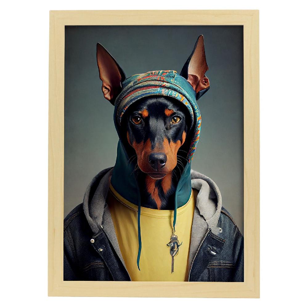 Nacnic Lámina Nacnic De Doberman Pinscher Vestido Como Humano