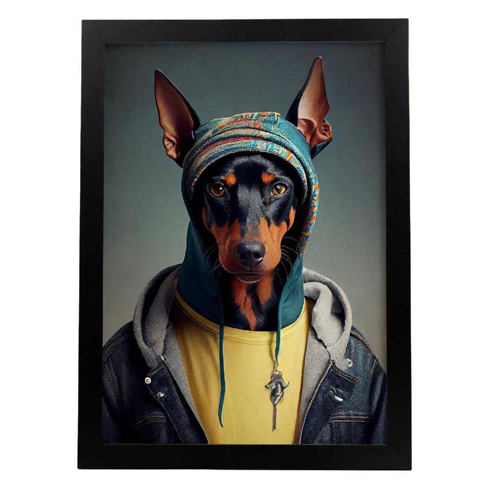 nacnic Lámina Nacnic de Doberman Pinscher Vestido como Humano
