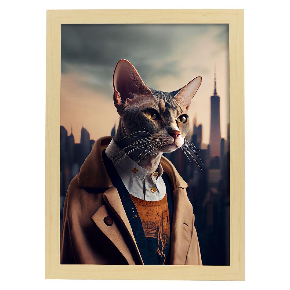 Nacnic Lámina Nacnic De Gato Colorpoint Compasivo Con Ropa Humana En Estilo Fotografía A Todo Color