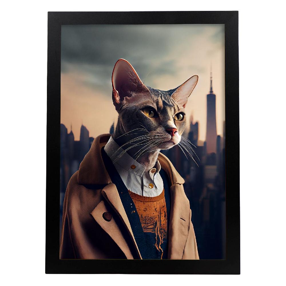 nacnic Lámina Nacnic de Gato Colorpoint Shorthair con Vestido Humano