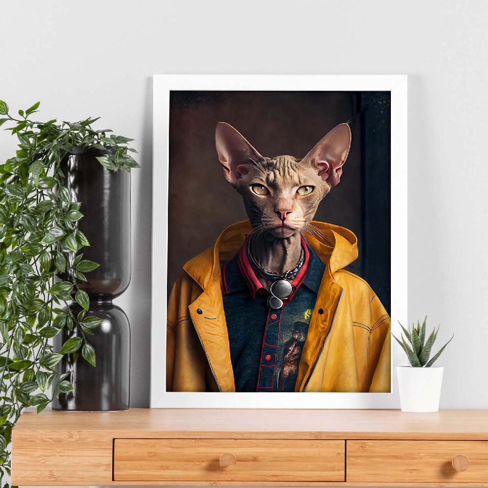 Nacnic Lámina Nacnic De Gato Egipcio En Estilo Fotográfico Con Ropa Humana