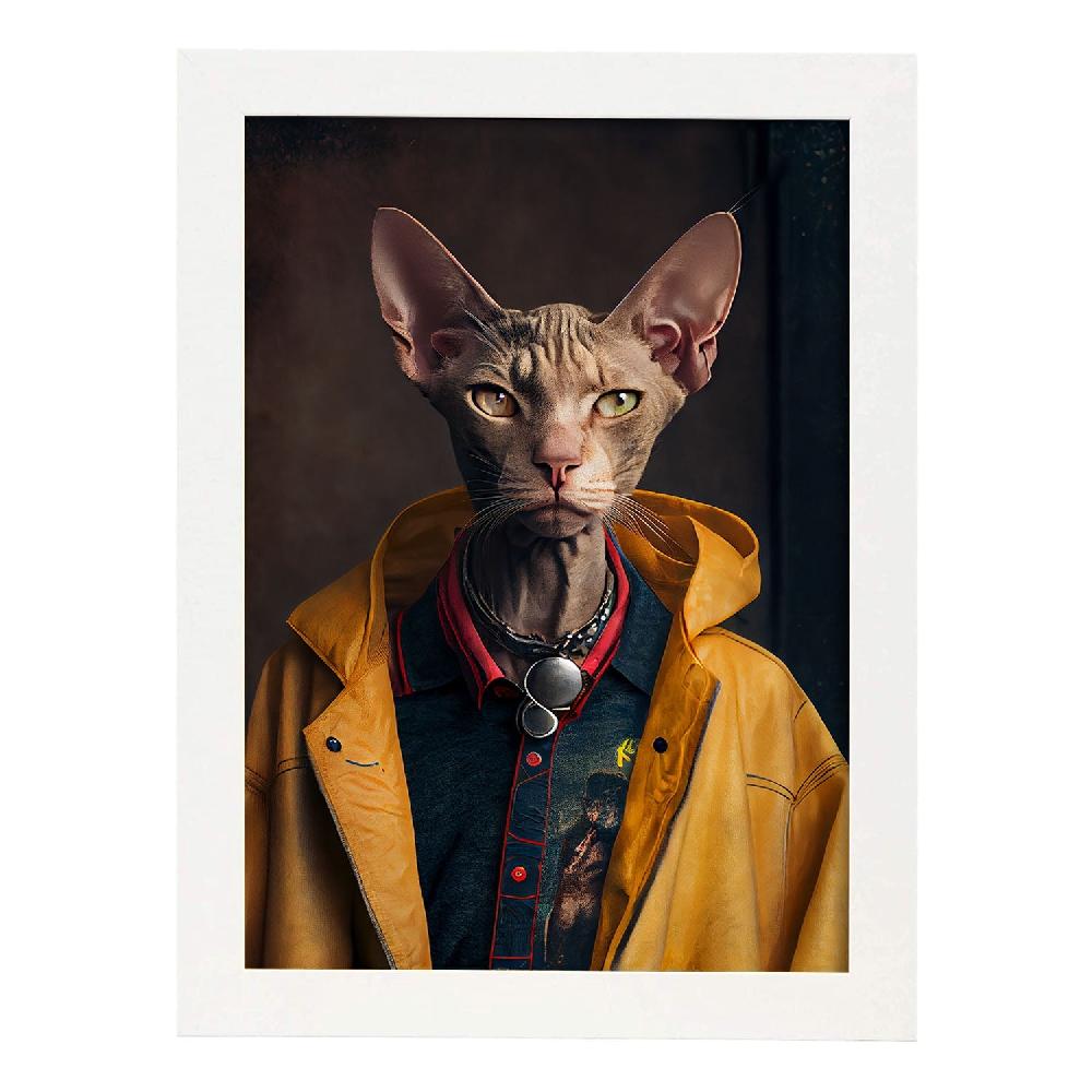 Nacnic Lámina Nacnic De Gato Egipcio En Estilo Fotográfico Con Ropa Humana