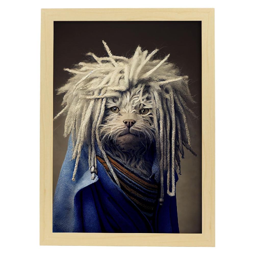 Nacnic Lámina Nacnic De Gato Komondor Con Ropa Humana Para Diseño De Interiores