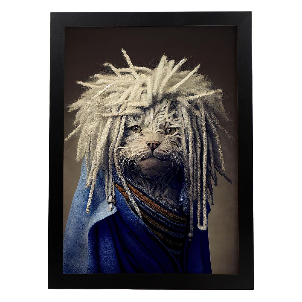 nacnic Lámina Nacnic de Gato Komondor con Ropa Humana para Diseño de Interiores