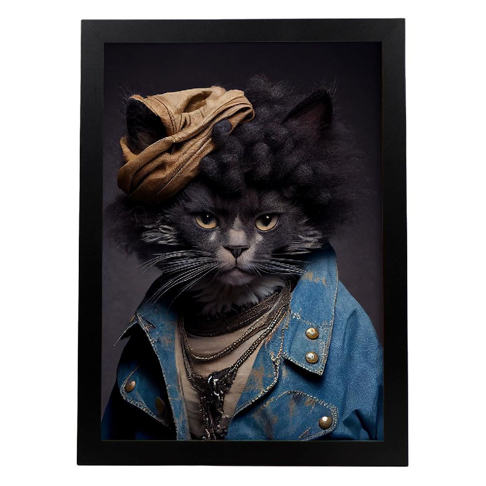 nacnic Lámina Nacnic de Gato Laperm Vestido en Ropa Humana