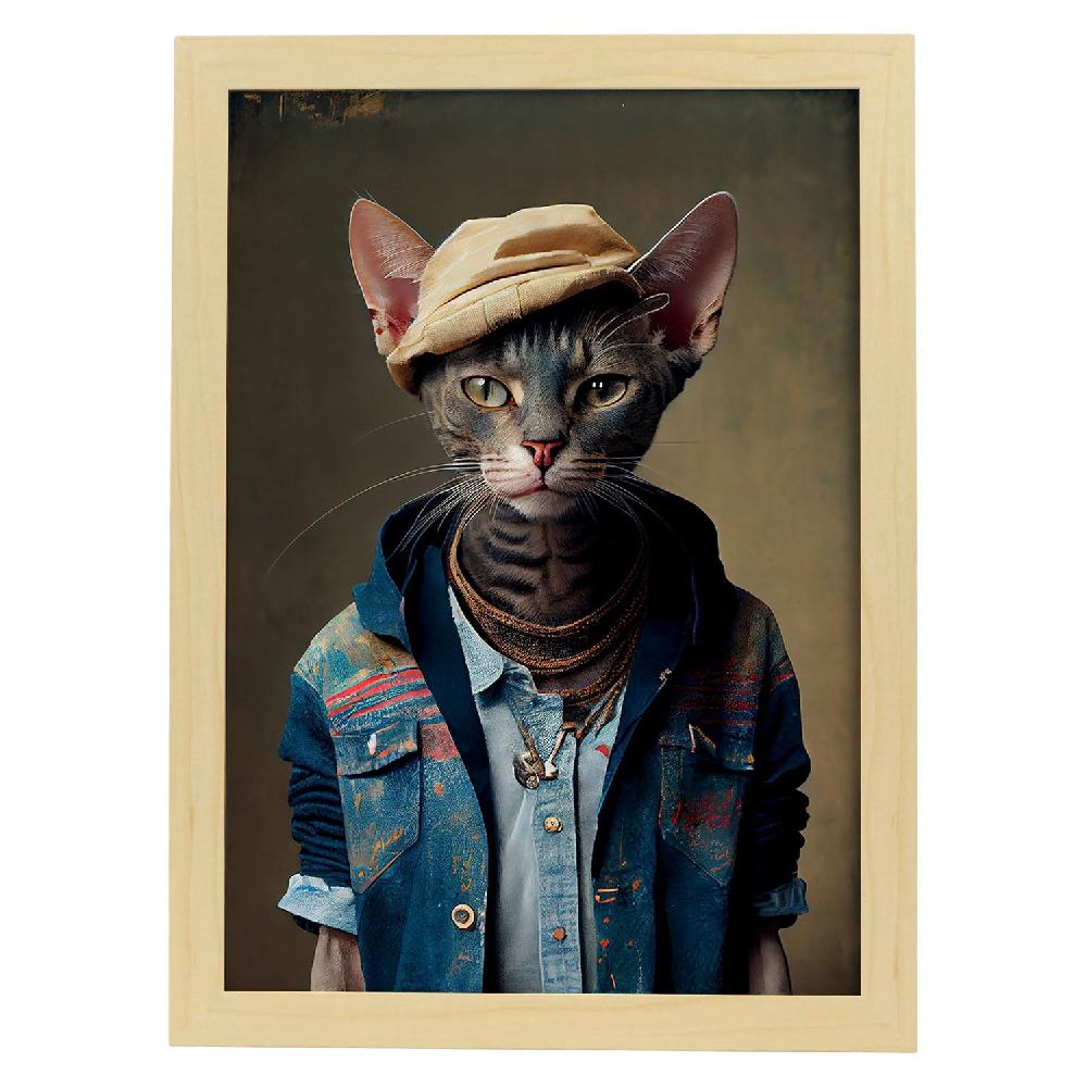 Nacnic Lámina Nacnic De Gato Singapura Vestido En Ropa Humana