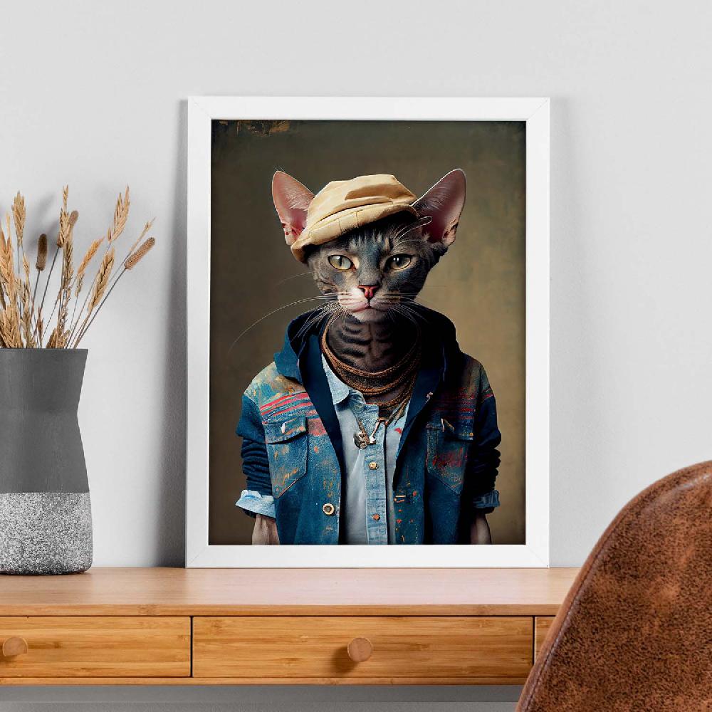 Nacnic Lámina Nacnic De Gato Singapura Vestido En Ropa Humana