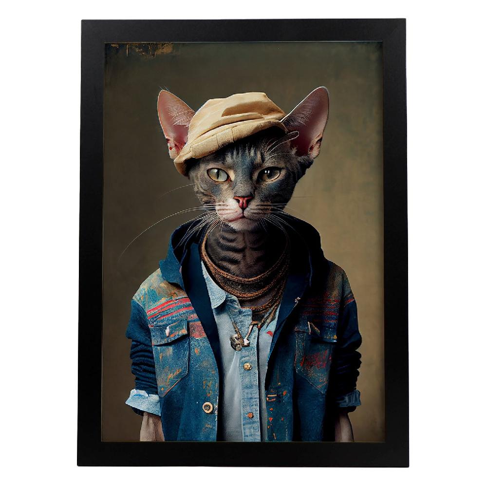 nacnic Lámina Nacnic de Gato Singapura Vestido en Ropa Humana