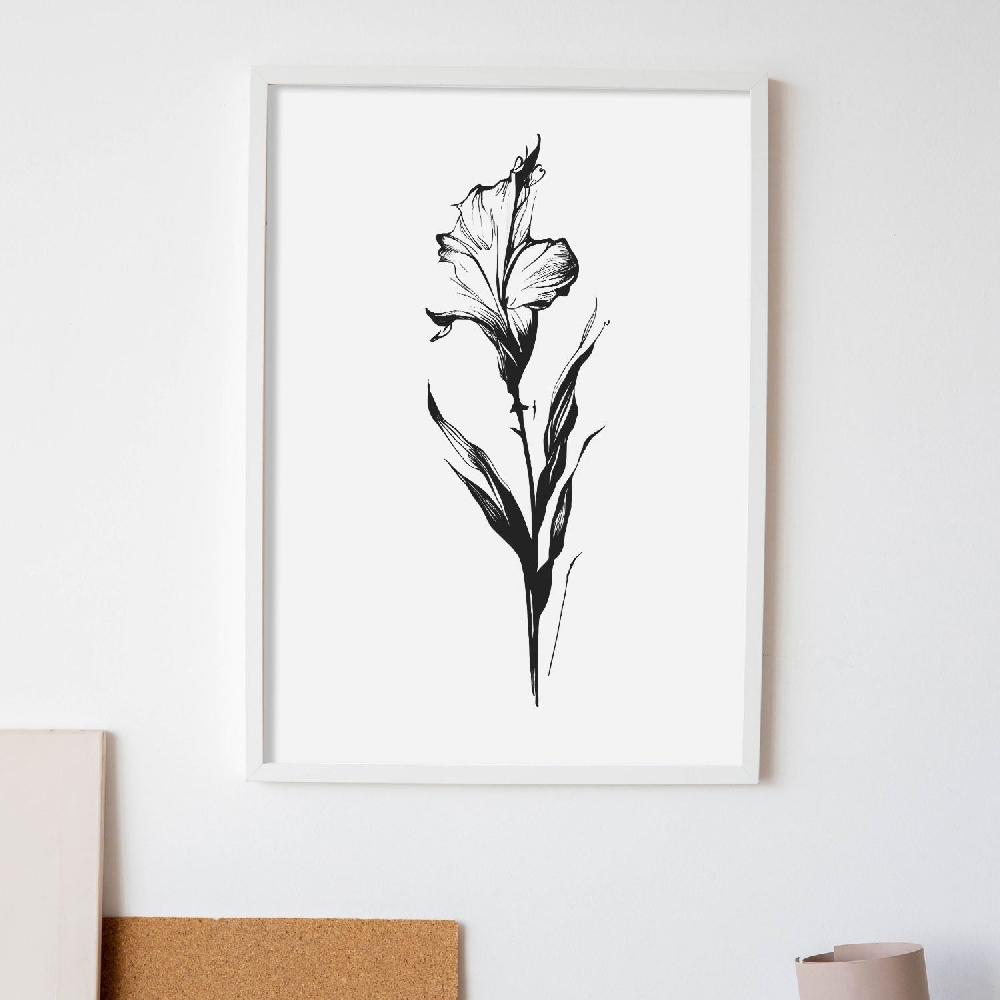 Nacnic Lámina Nacnic De Gladiolus En Arte Minimalista