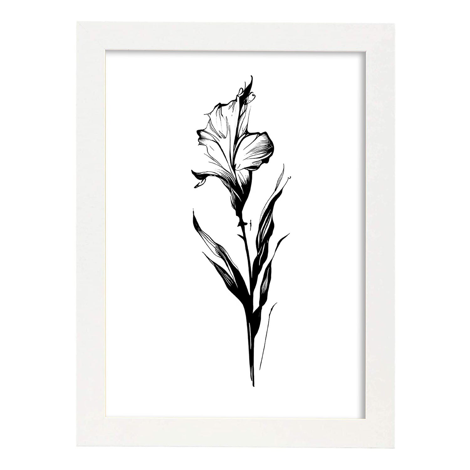 Nacnic Lámina Nacnic De Gladiolus En Arte Minimalista