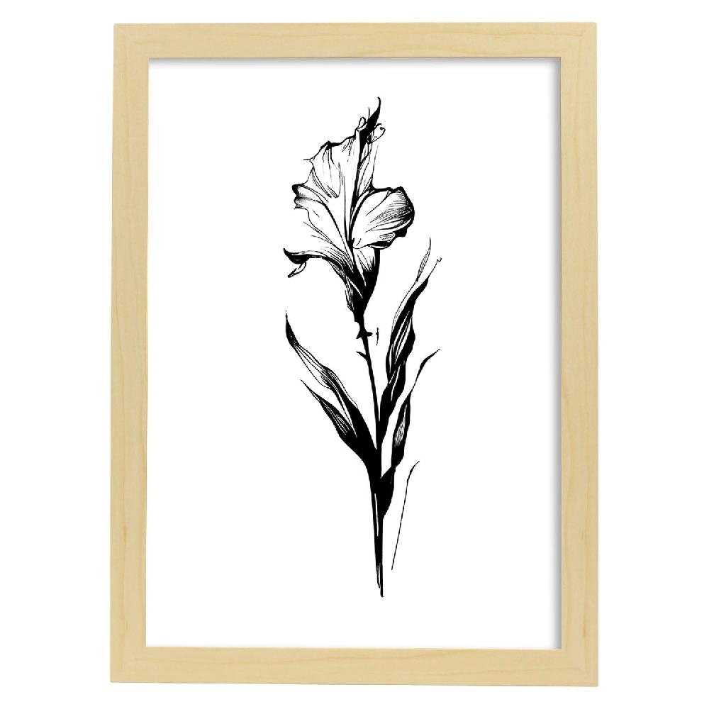 Nacnic Lámina Nacnic De Gladiolus En Arte Minimalista