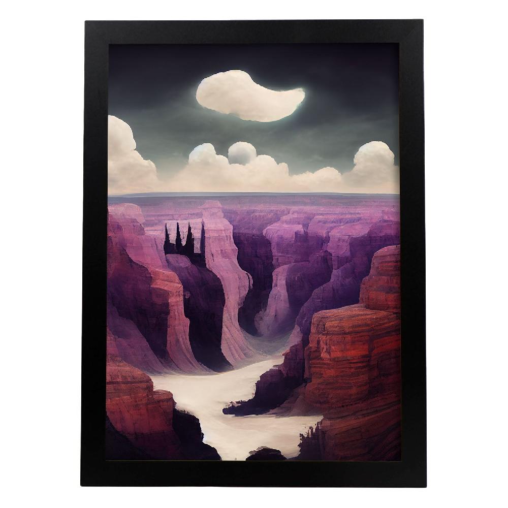 nacnic Lámina Nacnic de Gran Cañón al Estilo T. Burton en Arte Gótico y Oscuro para Decoración de Interiores