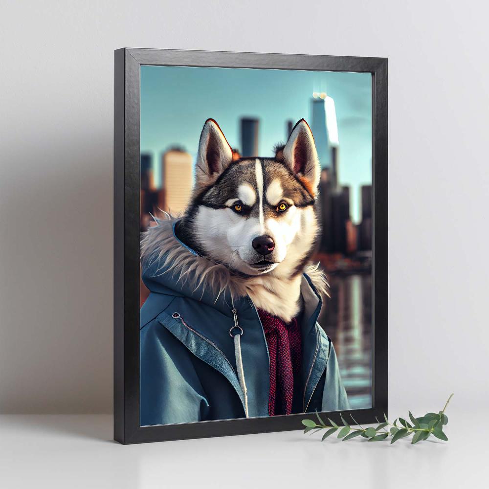 Nacnic Lámina Nacnic De Husky Abrigado En Estilo Fotográfico