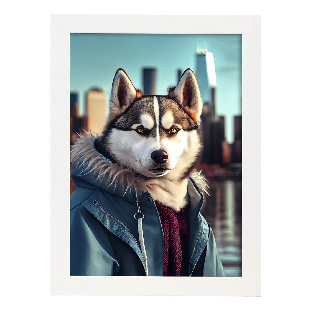 Nacnic Lámina Nacnic De Husky Abrigado En Estilo Fotográfico