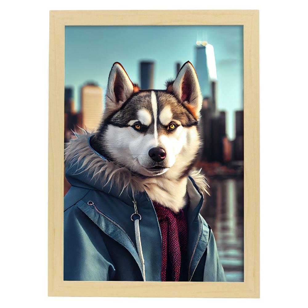 Nacnic Lámina Nacnic De Husky Abrigado En Estilo Fotográfico