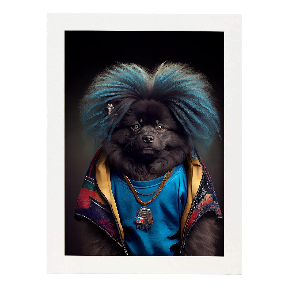 Nacnic Lámina Nacnic De Keeshond Vestido En Estilo Humano