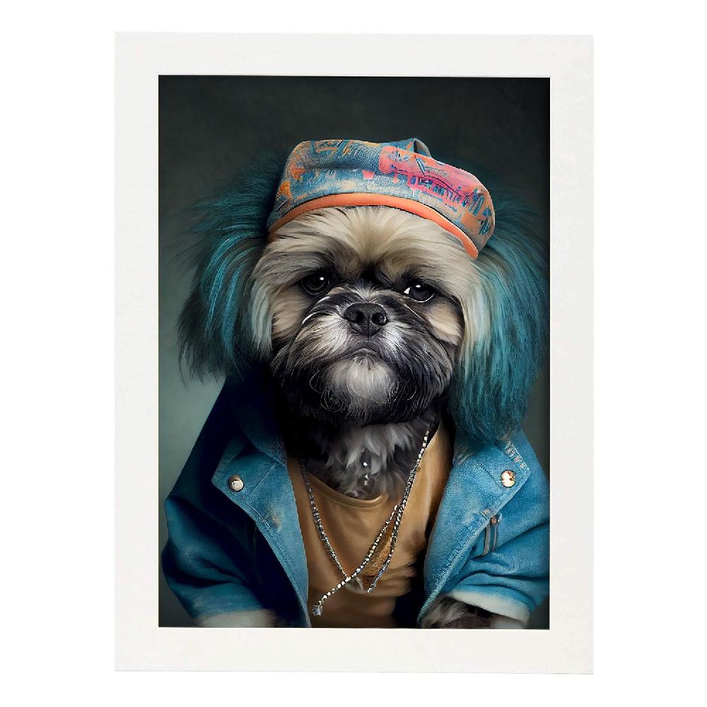 Nacnic Lámina Nacnic De Lhasa Apso Vestido Con Ropa Humana