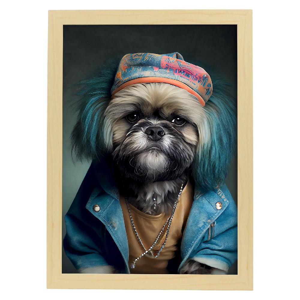 Nacnic Lámina Nacnic De Lhasa Apso Vestido Con Ropa Humana