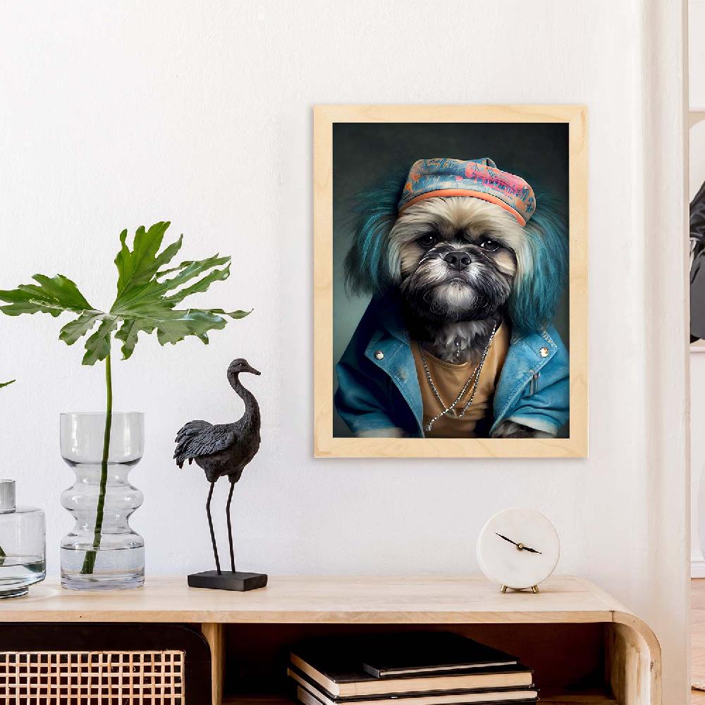 Nacnic Lámina Nacnic De Lhasa Apso Vestido Con Ropa Humana