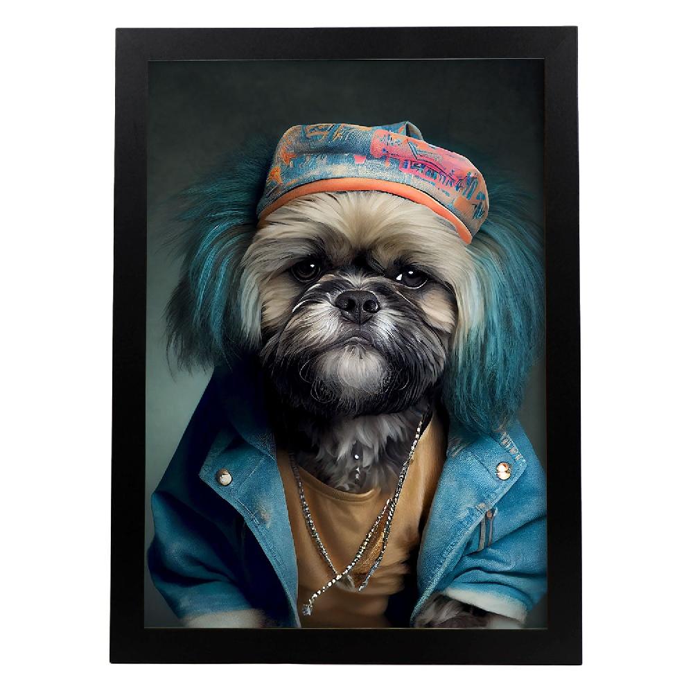 nacnic Lámina Nacnic de Lhasa Apso vestido con ropa humana