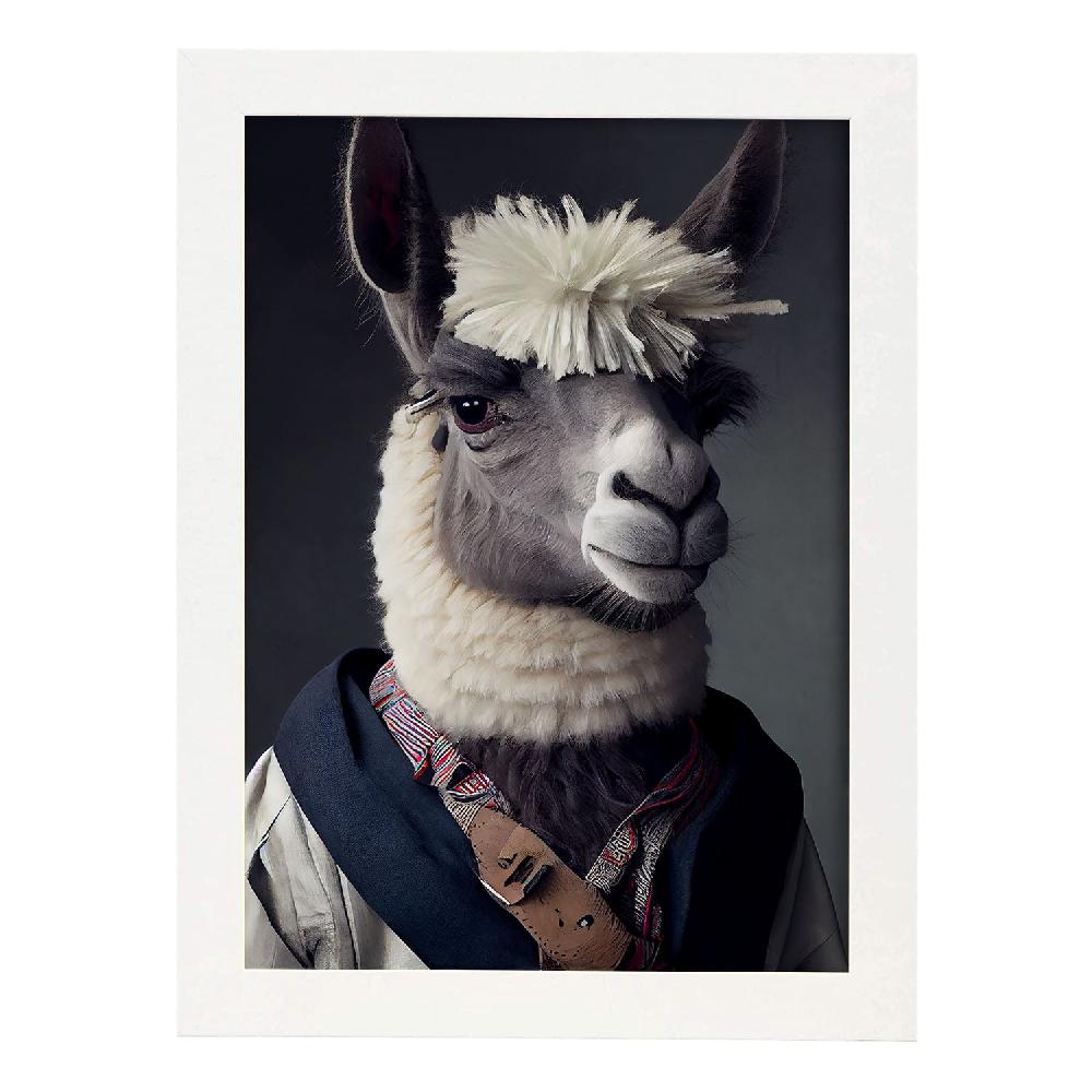 Nacnic Lámina Nacnic De Llama Sonriente Con Ropa Humana