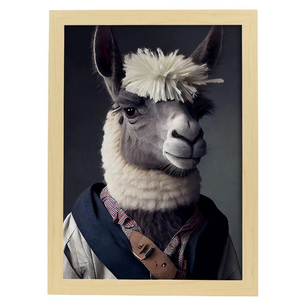 Nacnic Lámina Nacnic De Llama Sonriente Con Ropa Humana