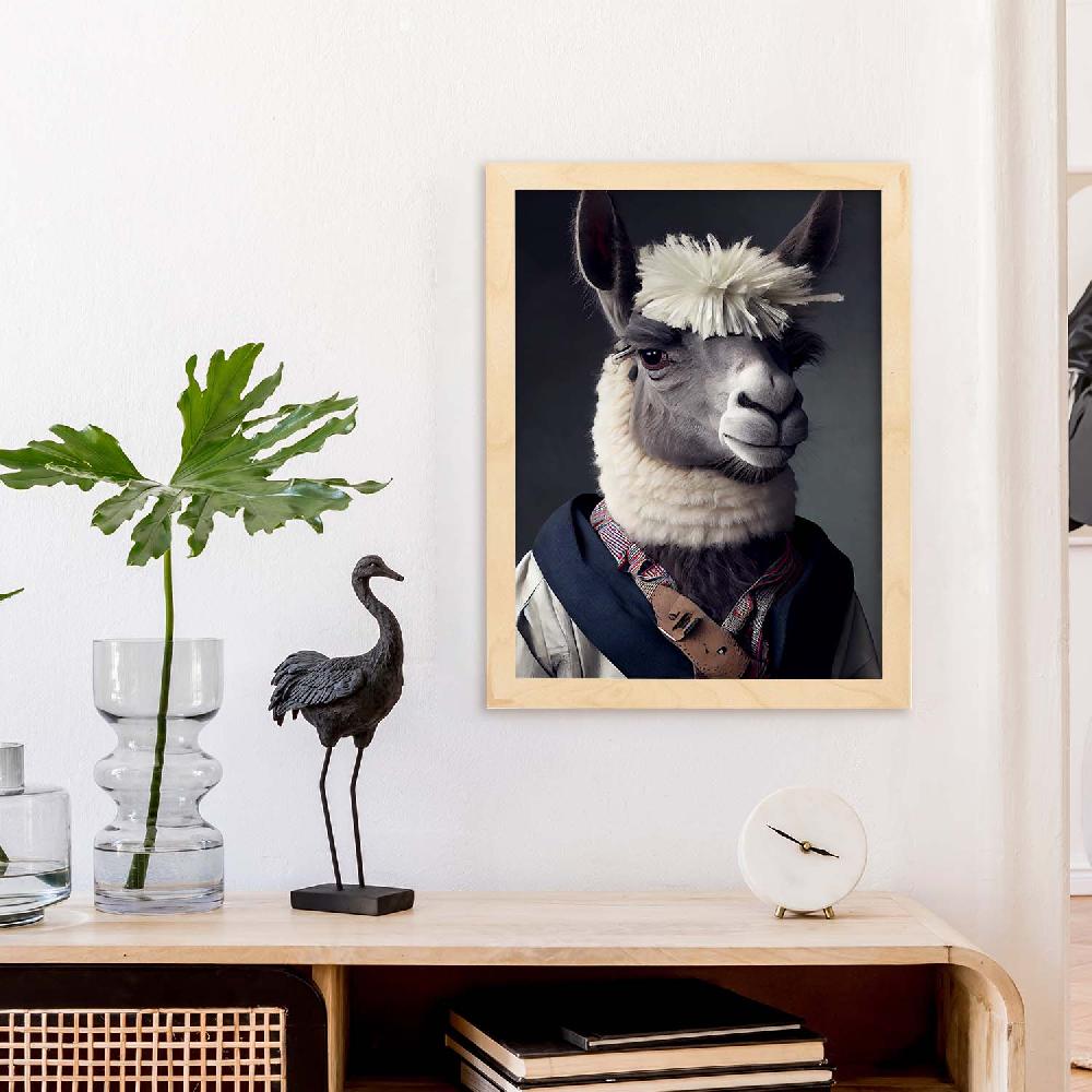 Nacnic Lámina Nacnic De Llama Sonriente Con Ropa Humana