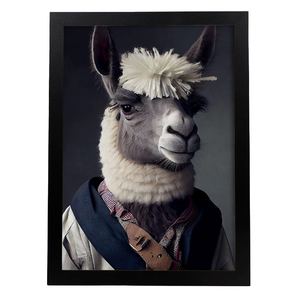 nacnic Lámina Nacnic de Llama Sonriente con Ropa Humana