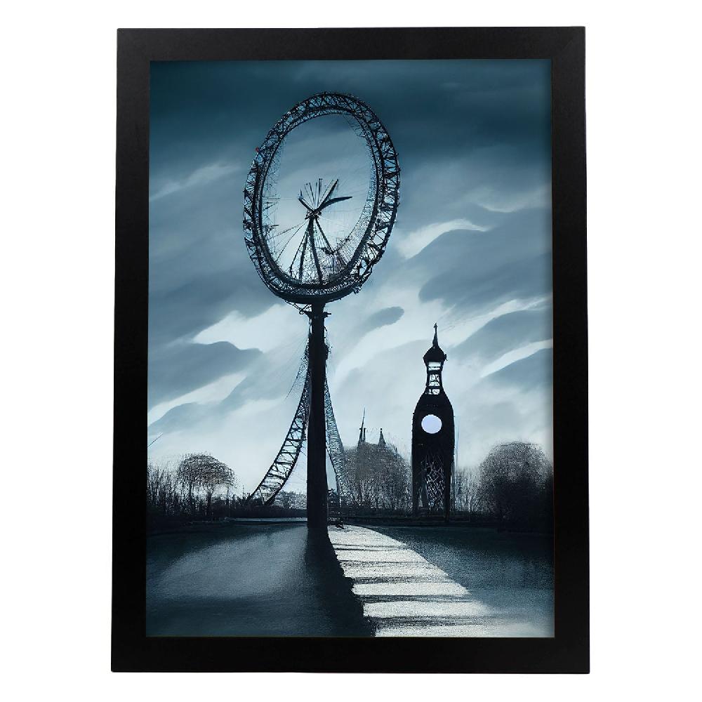 nacnic Lámina Nacnic de London Eye al Estilo Gótico y Oscuro