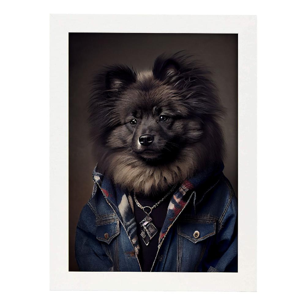 Nacnic Lámina Nacnic De Perro Keeshond Vestido Con Ropa Humana