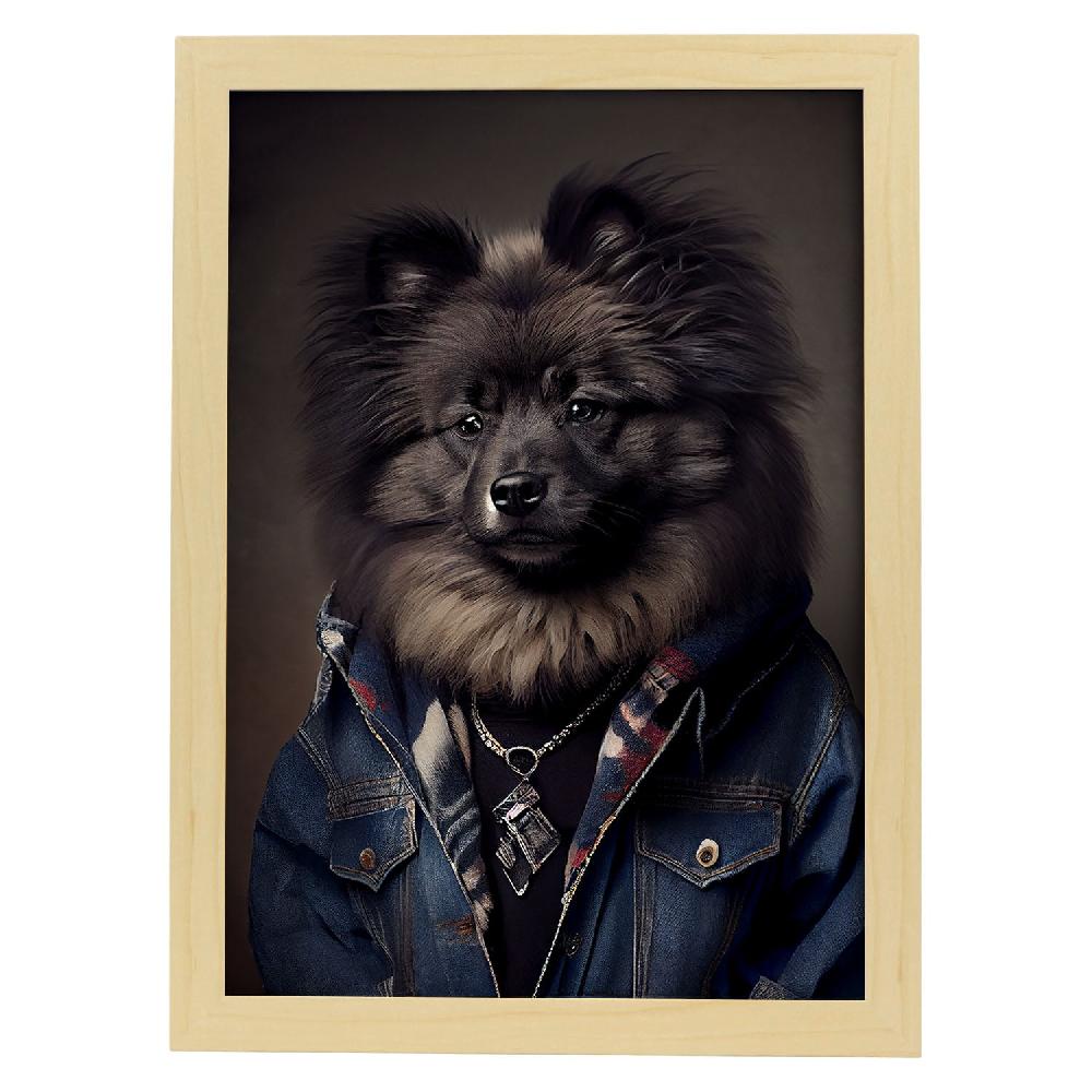 Nacnic Lámina Nacnic De Perro Keeshond Vestido Con Ropa Humana