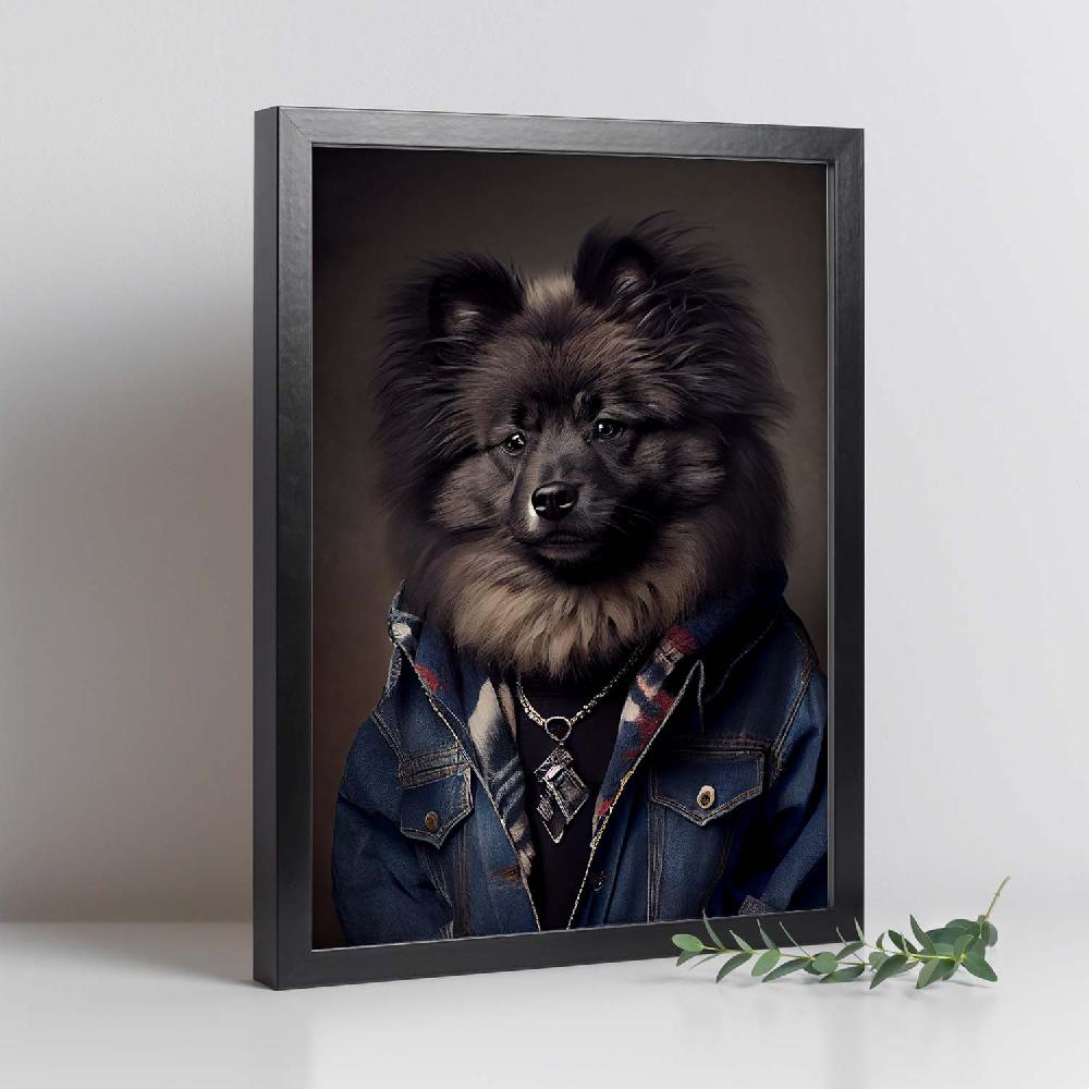 Nacnic Lámina Nacnic De Perro Keeshond Vestido Con Ropa Humana