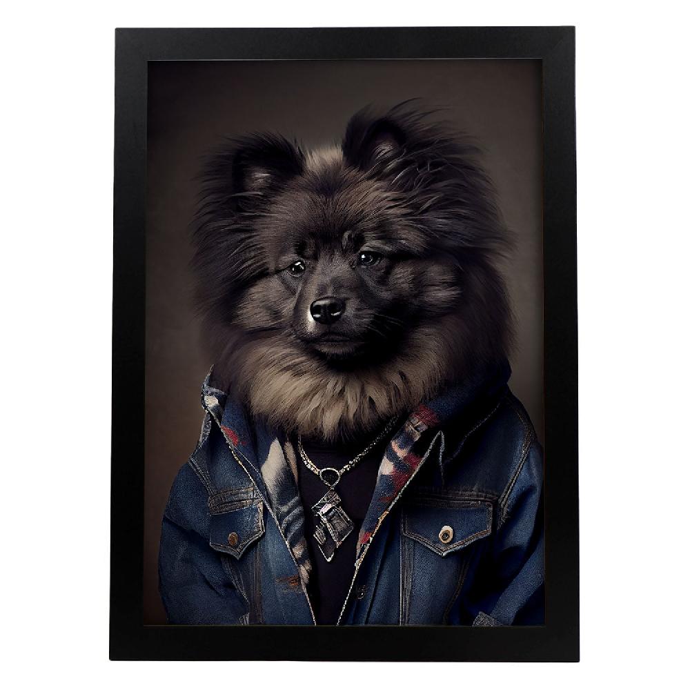 nacnic Lámina Nacnic de Perro Keeshond Vestido con Ropa Humana