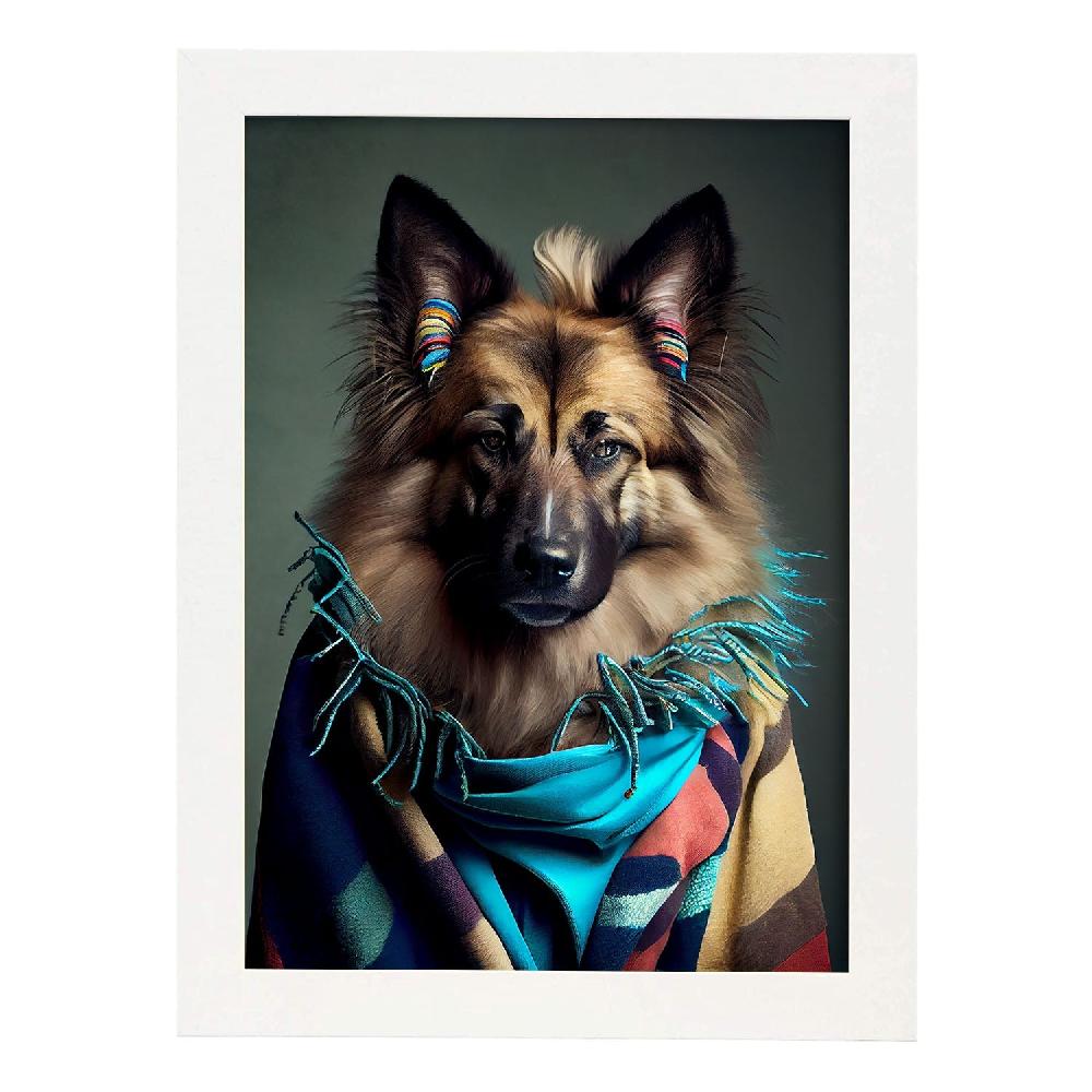Nacnic Lámina Nacnic De Perro Tervuren Belga Vestido De Humano