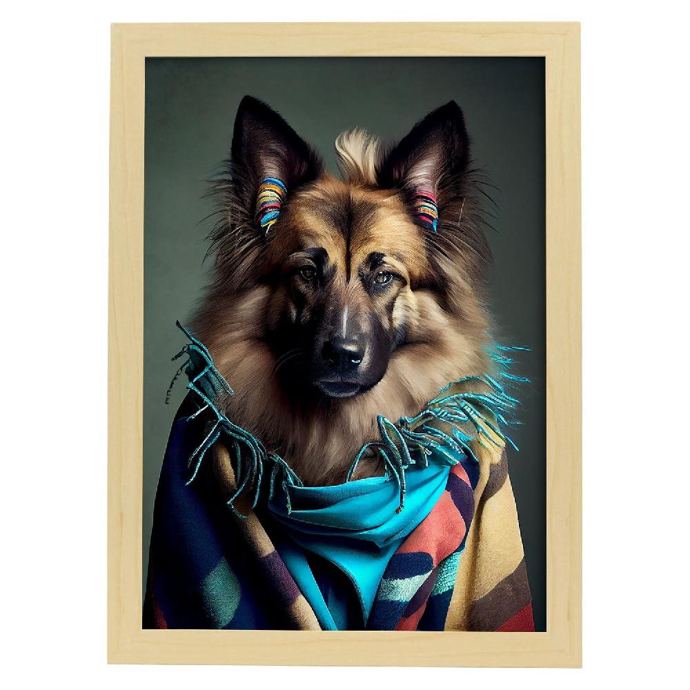 Nacnic Lámina Nacnic De Perro Tervuren Belga Vestido De Humano