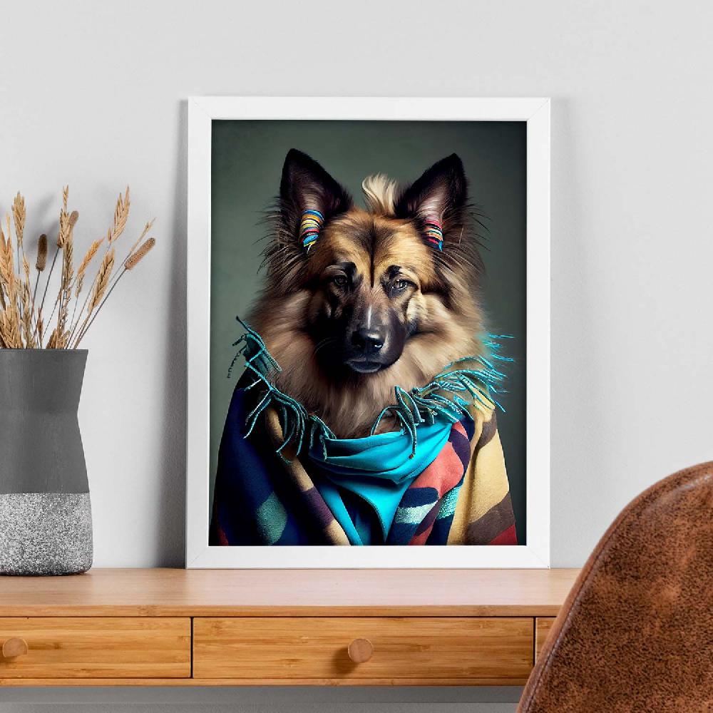 Nacnic Lámina Nacnic De Perro Tervuren Belga Vestido De Humano