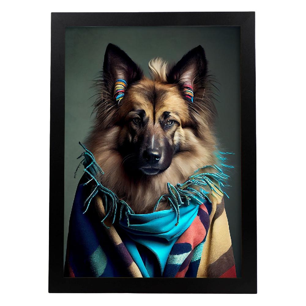 nacnic Lámina Nacnic de Perro Tervuren Belga Vestido de Humano
