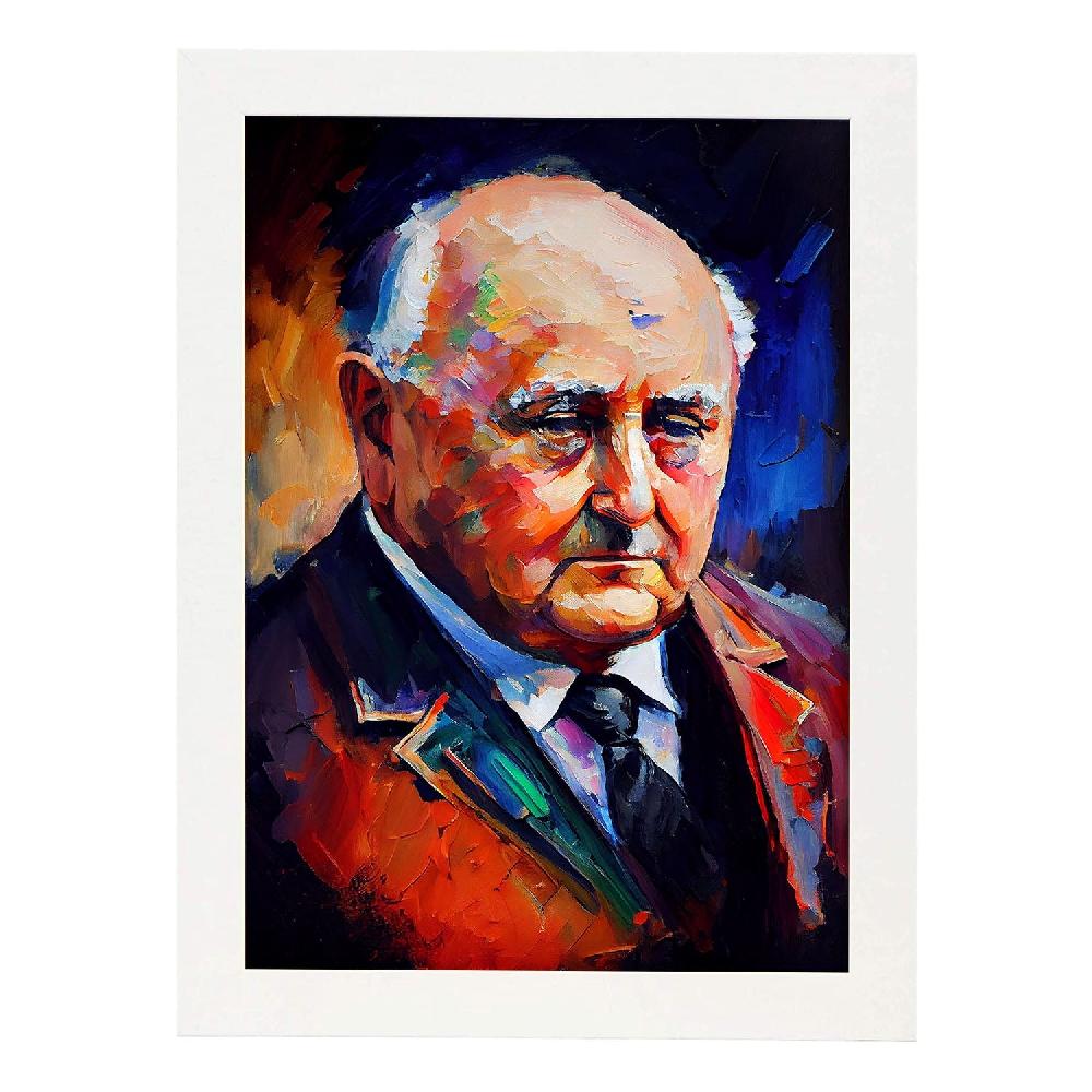 Nacnic Lámina Nacnic De Pintura Al óleo De Mikhail Gorbachev Colorida Para Sala De Estar O Dormitorio
