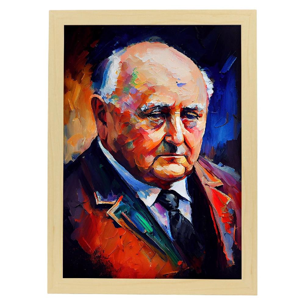 Nacnic Lámina Nacnic De Pintura Al óleo De Mikhail Gorbachev Colorida Para Sala De Estar O Dormitorio