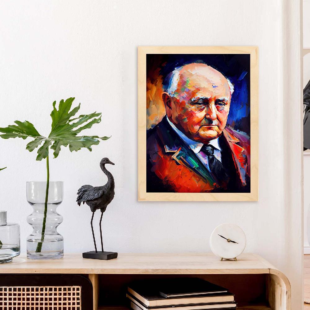 Nacnic Lámina Nacnic De Pintura Al óleo De Mikhail Gorbachev Colorida Para Sala De Estar O Dormitorio