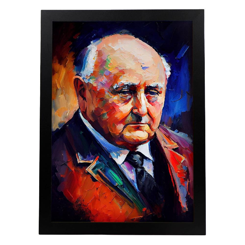 nacnic Lámina Nacnic de Pintura al óleo de Mikhail Gorbachev Colorida para Sala de Estar o Dormitorio