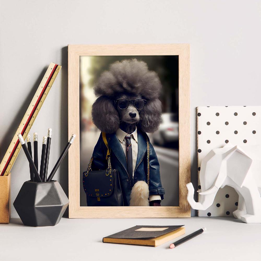 Nacnic Lámina Nacnic De Poodle Cooperativo En Fotografía A Todo Color