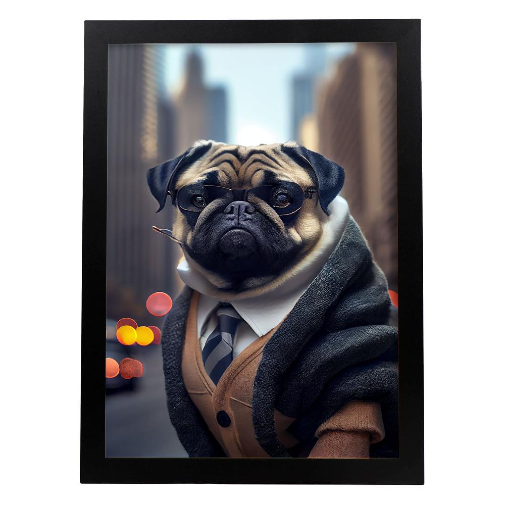 nacnic Lámina Nacnic de Pug con Estilo en Fotografía a Color