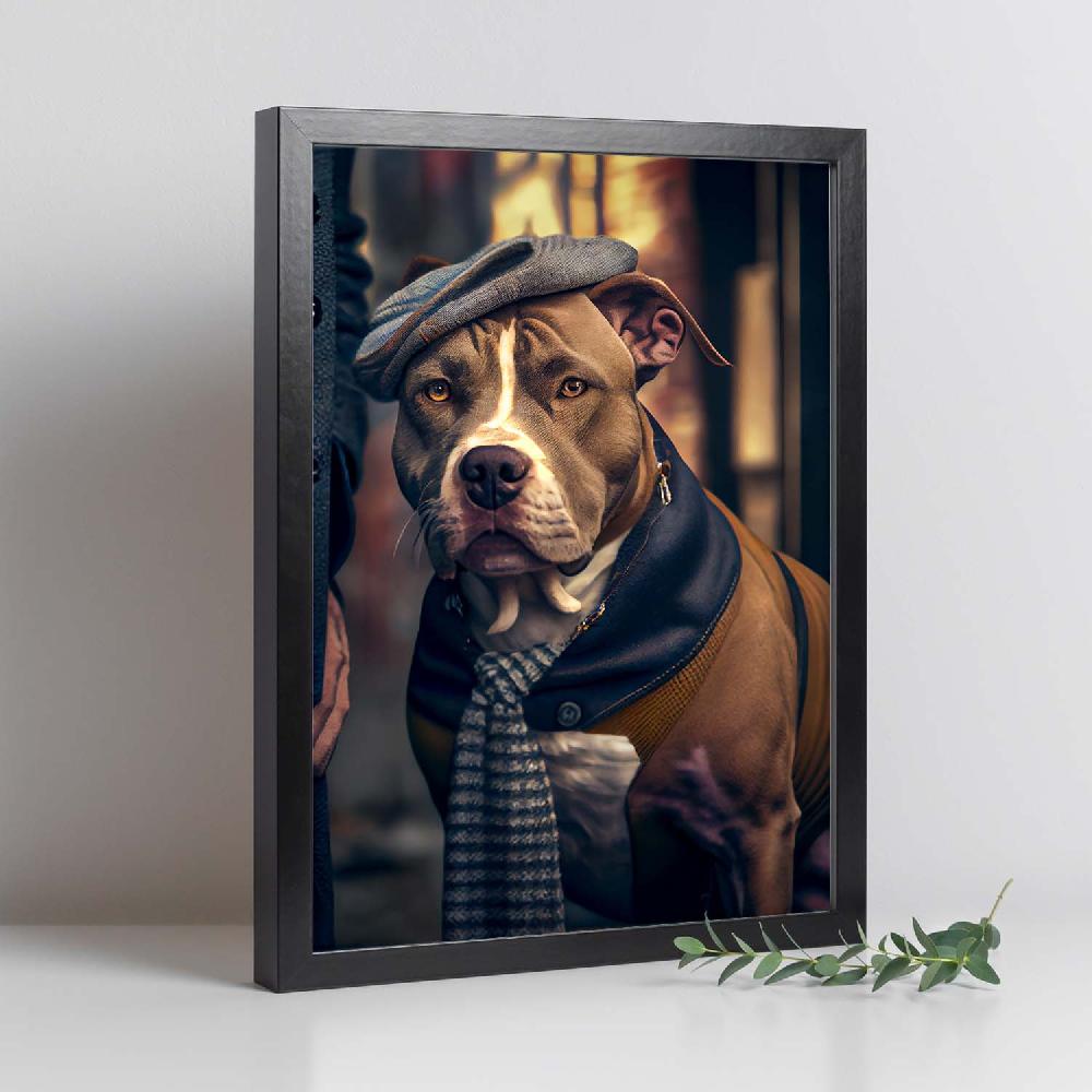 Nacnic Lámina Nacnic De Staffordshire Terrier Americano Con Ropa Humana En Color