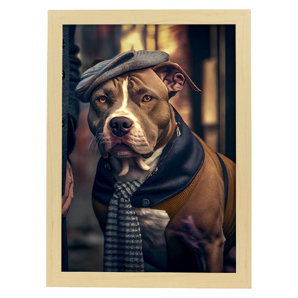 Nacnic Lámina Nacnic De Staffordshire Terrier Americano Con Ropa Humana En Color